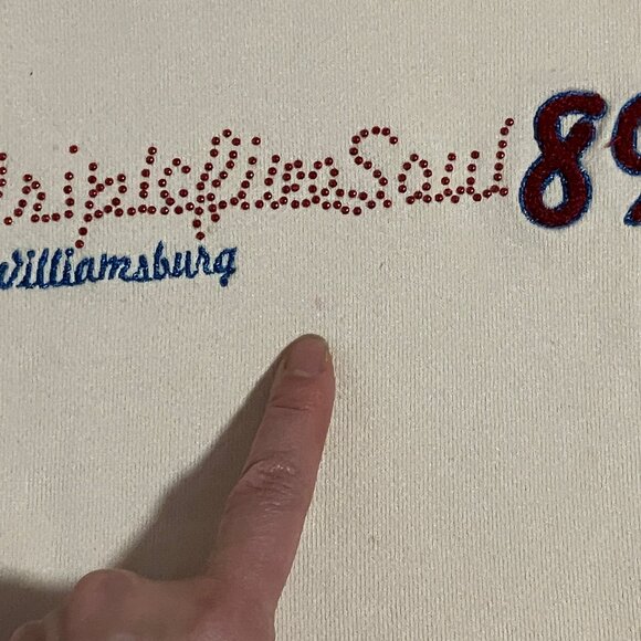 Triple Five Soul cream fitted long-sleeved hooded sweatshirt kangaroo pocket XS - Picture 4 of 9